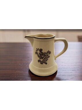 Replacement Pfaltzgraff Village Stoneware Cream Pitcher Beige and Brown, 4 5/8"